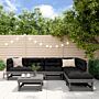 Vidaxl 7 Piece Garden Lounge Set Grey Solid Wood Pine