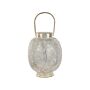 Lantern Gold Metal 30 Cm With Glass Candle Holder Oriental Openwork