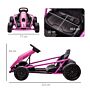 Homcom 24v Electric Go Kart For Kids, Drift Ride-on Racing Go Kart With 2 Speeds, For Boys Girls Aged 8-12 Years Old, Pink