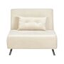 Sofa Bed Cream Velvet Fabric Upholstery Single Sleeper Fold Out Chair Bed With Cushion