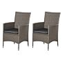 Outsunny 2 Seater Outdoor Rattan Armchair Dining Chair Garden Patio Furniture W/ Armrests Cushions Grey