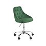 Office Swivel Chair Emerald Green Velvet Height Adjustable Button Back