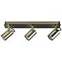 Ceiling Lamp Brass Metal 3 Light Shades Adjustable Lights