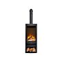 Acantha Horizon Electric Stove With Log Storage & Tall Angled Stove Pipe In Black