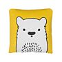 Kids Cushion Yellow Fabric Bear Image Pillow With Filling Soft Children's Toy