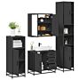 Vidaxl 4 Piece Bathroom Furniture Set Black Engineered Wood