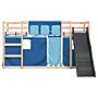 Vidaxl Bunk Bed With Slide And Curtains Blue 80x200 Cm