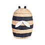 Wicker Basket Natural Black Water Hyacinth Woven Bee With Lid Toy Hamper Child's Room Accessory