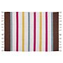 Area Rag Rug Multicolour Stripes Cotton 160 X 230 Cm Rectangular Hand Woven