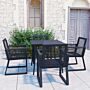 Vidaxl 5 Piece Outdoor Dining Set Pvc Rattan Black