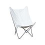 Armchair White Velvet Fabric Metal Hairpin Legs Butterfly Accent Chair