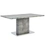 Dining Table Concrete Effect Mdf 77 X 160 X 90 Cm Metal Pedestal Base