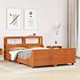 Vidaxl Bed Frame Without Mattress Wax Brown 150x200 Cm King Size Solid Wood Pine