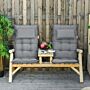 Outsunny Set Of 2 Outdoor Chair Cushions, High Back Padded Patio Chair With Pillow,20l X 50w X 9d Cm Dark Grey