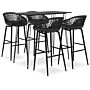 Vidaxl 5 Piece Bar Set Black