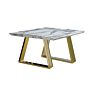 Newchapel Marble Effect Lamp Table With Gold Legs