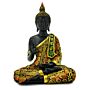 Decorative Black & Orange Gold Thai Buddha - Meditation