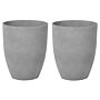 Plant Pot Grey Stone Polyresin 35 X 35 X 42 Cm