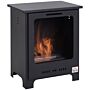 Homcom Freestanding Ethanol Fireplace, Bioethanol Fire With 0.9l Tank, 3 Hours Burning Time For Indoor, Black