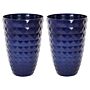 Set Of 2 Plant Pots Navy Blue Fibre Clay 50 X ⌀ 35 Cm Outdoor Indoor All Weather