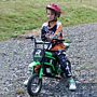 Homcom 24v Electric Motorbike, Dirt Bike With Twist Grip Throttle, Music Horn, 12" Pneumatic Tyres, 16 Km/h Max. Speed, Green