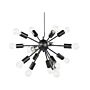 Pendant Lamp Black Metal115 Cm 15-lightbulb Fixture Exposed Ambient Lighting