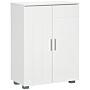 Kleankin Modern Bathroom Floor Cabinet, Free Standing Linen Cabinet, Storage Cupboard With 3 Tier Shelves, White