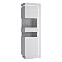 Lyon Tall Narrow Display Cabinet (lhd) (including Led Lighting) In White And High Gloss