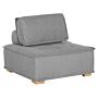 1-seat Section Grey Polyester Solid Wood Legs Tufted Seat Removable Cushion Cover