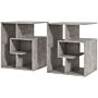 Homcom Side Table, 3 Tier End Table With Open Storage Shelves, Living Room Coffee Table Organiser Unit, Set Of 2, Cement Colour