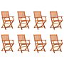 Vidaxl Folding Garden Chairs 8 Pcs Solid Eucalyptus Wood