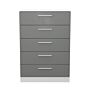 Contrast 5 Drawer Chest In Dusk Grey & White