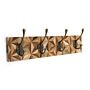 Aztec Design Wooden Plinth, 4 Double Coat Hooks