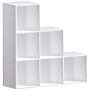 Durham 6 Cube Storage Unit, White & Cube Storage Basket, Set Of 3, White