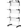 Homcom Foldable Clothes Drying Rack, 4-tier Steel Garment Laundry Rack With Castors, Black