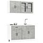 Vidaxl 4 Piece Kitchen Cabinet Set Kalmar Concrete Grey Engineered Wood