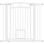 Pawhut 96cm Tall Dog Gate With Cat Door, 7cm And 14cm Extensions, For Stairs & Doorways, 76-104cm Width