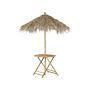 Bamboo Bistro Table With Parasol Natural Wood 85 X 80 Cm Folding Coffee Table