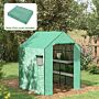 Outsunny Greenhouse Cover Replacement Walk-in Pe Hot House Cover With Roll-up Door And Windows, 140 X 143 X 190cm, Green