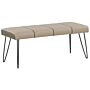 Bedroom Bench Beige Faux Leather Upholstery Metal Legs