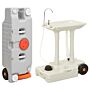 Vidaxl Camping Hand Wash Stand With Wheeled Water Tank Grey