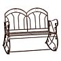 Outsunny 2 Seater Metal Garden Park Bench Outdoor Rocking Chair Swing Bench Loving Seat Bronze