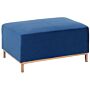 Ottoman Blue Velvet Footstool Rectangular