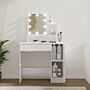 Vidaxl Dressing Table With Led High Gloss White 86.5x35x136 Cm