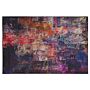 Area Rug Carpet Multicolour Polyester Fabric Floral Paisley Abstract Pattern Rubber Coated Bottom 140 X 200 Cm