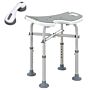 Homcom 39-51.5cm 'u' Seat Padded Shower Stool - Grey