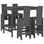 Vidaxl 5 Piece Garden Bar Set Grey Solid Wood Pine