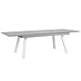 Garden Dining Table Grey And White Aluminium Extendable Weather Resistant