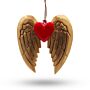 Gold Xmas Angel Wing & Heart - Black Detail