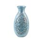 Tall Decorative Vase Turquoise Terracotta 51 Cm Handmade Painted Floor Vase Greek-inspired